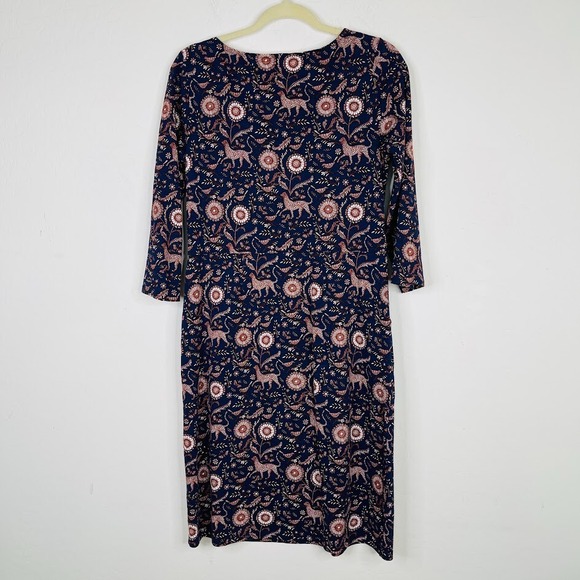 Boden Womens Penny Sheath Dress Size 8 Nature Animal Print Floral Cotton Office - Picture 7 of 12